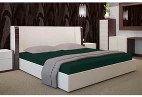 Bavlnená plachta na posteľ s gumkou Jersey - tmavozelená Šírka: 90 cm | Dĺžka: 200 cm