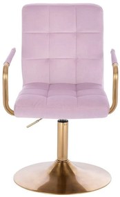 LuxuryForm DESIGN Stolička VERONA GOLD VELUR na zlatom tanieri - levanduľa