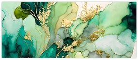 Obraz - Zelená abstrakcia (120x50 cm)
