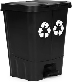 MULTISTORE Odpadkový kôš 40 l dvojitý - čierny