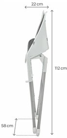 KINDERKRAFT - Detská jedálenská stolička 2v1 DINNLY šedá