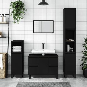 Kúpeľňová skrinka čierna 80x33x60 cm kompozitné drevo 831661
