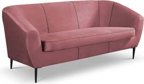 Trojmiestna pohovka Olivio, tmavo ružová zamatová látka