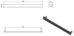 Matne čierny nástenný držiak na uteráky Patron – Sapho