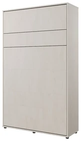 Sklápacia posteľ Concept Junior - vertikálna, Farby: Silk Flou, Osvetlenie: osvetlenie LED, Rozmer postele: 120x200