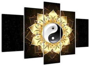 Obraz - Zlatý Yin-Yang (150x105 cm)