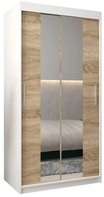 Šatníková skriňa 100 cm Toki 1 (Biela matná + Dub sonoma). Akcia -63%. Vlastná spoľahlivá doprava až k Vám domov. 1064876