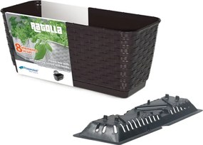 Plastový balkónový kvetináč DRL400PW 38,6 cm - hnedá