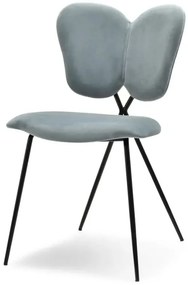 Dizajnová jedálenská stolička FLYN šedá + čierne nohy
