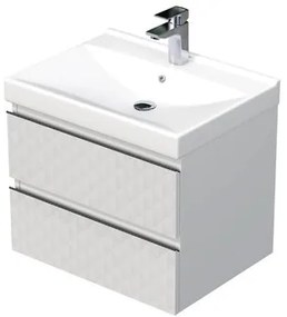 Kúpeľňová skrinka s umývadlom SAT Cube Way 60x47,5x46 cm biela mat CUBE3D46602ZBVER, 1 ks