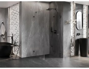 Mexen Lunar-F, 1-krídlový sprchový kút so skladacími dverami, pravý, 80 x 80 cm, 8mm číre sklo, grafitový profil, 836-080-080-95-00-P