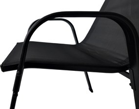 TRENDIE Záhradné stoličky sada 6ks čierne