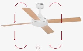 FARO 33350DC - Stropný ventilátor MALLORCA L biela/hnedá pr.132 cm + diaľkové ovládanie