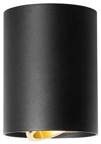 Stropné bodové svetlo čierne so zlatom otočné a naklápateľné - Rondoo up