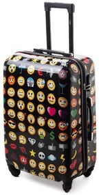 Rogal Farebný detský kufor na kolieskach "Emoticons" - M (35l)