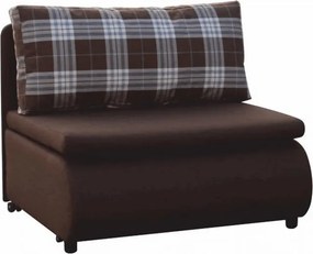 Rozkladacie kreslo s úložným priestorom Keny New - hnedá / vzor