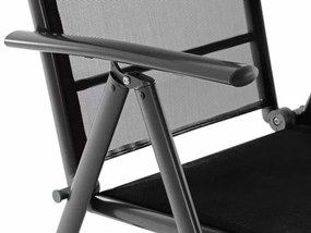 Záhradná hliníková stolička - čierna