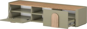 RTV skrinka Amilio 170 cm so zásuvkou - eukalyptus / dub baltic dune / úchyty dub prírodný