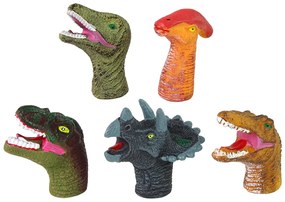 Lean Toys Prstové bábky Dinosaury farebné 5 kusov