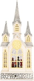 Christmas Decoration With LED Lighting And Music 17x10x41 Cm / 3xAA Beige Plastic - 17*10*41 cm / 3*AA
