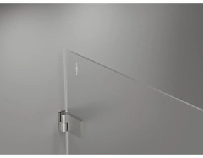 Mexen Lunar-B L, 1-krídlový sprchový kút, pravý, 90 x 90 cm, 8mm číre sklo, brúsená oceľ profil, 832L-090-090-97-00-P