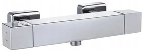 Mexen CUBE - sprchový set, nástenná termostatická batéria CUBE a sprchová sada, chrom, 77200-00 + PG7 20KX
