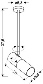 Candellux TUBE Luster LAMP/SEAT POST 1X15W GU10 6,8/19,5 BLACK+WHITE 31-77912