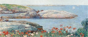 Obraz - Childe Hassam, Poppies,  Isles of Shoals, reprodukcia (120x50 cm)