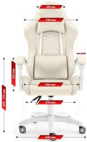 Herné kreslo HC-1000 Beige - zamatová látka