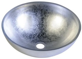Sapho, MURANO ARGENTO sklenené umývadlo 40x14cm, strieborne, AL5318-52