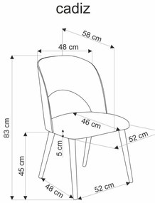 Jídelní židle CADIZ dub/šedá