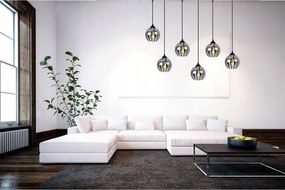 Závesné svietidlo Eliza, 6x sklenené tienidlo so vzorom