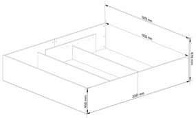 Posteľ CLP 180x200 cm dvojlôžko s roštom dub sonoma