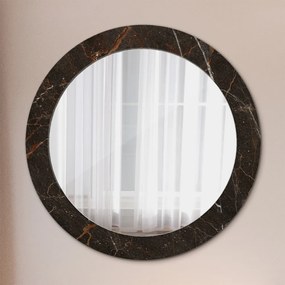 Okrúhle zrkadlo s potlačou Hnedý mramor fi 70 cm