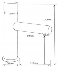 Mexen ELBA ONE - umývadlová batéria s dizajnovým ovládaním, čierna-zlatá, 74101-75