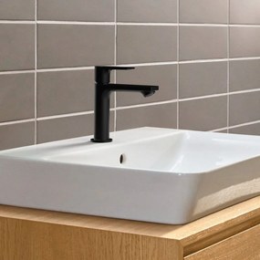 HANSGROHE Rebris E páková umývadlová batéria CoolStart s kovovou odtokovou súpravou s tiahlom, výška výtoku 109 mm, matná čierna, 72551670