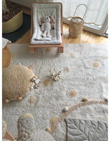 Okrovožltý krémový prateľný ručne tkaný bavlnený detský koberec 120x160 cm Hippy Dots Honey – Lorena Canals