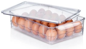 VILDE Úložný box na vajíčka, organizér na 24ks vajec, akryl transparentný