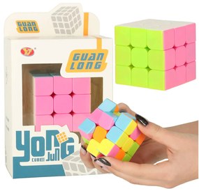 KIK Puzzle hra Puzzle kocka 3x3 neon 5,65 cm
