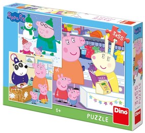 Dino puzzle Prasiatko Peppa: Veselé popoludnie 3x55d