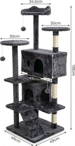 Škrabadlo pre mačky Hawaj 138 x 49 cm tmavo šedá