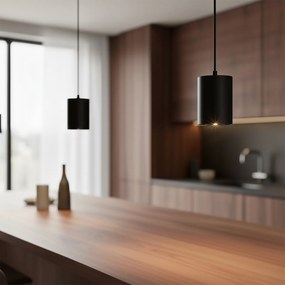 Moderné čierne závesné svietidlo pre 1-fázový koľajnicový systém GU10 70mm - Iconic Holt