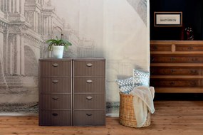 STEFANPLAST Plastový úložný regál Elegance, 4 zásuvky, hnedý