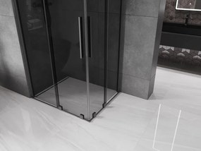 Mexen Velar Duo, sprchový kút s posuvnými dverami 90 x 80 cm, 8mm šedé sklo, brúsený grafit, 871-090-080-42-95