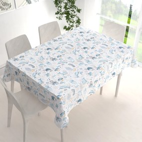 Biante Detský bavlnený obdĺžnikový obrus Sandra SA-442 Morský svet modrý na bielom 120x160 cm