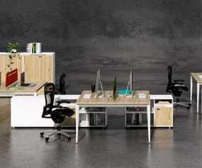 Kancelársky set pre 4 osoby Houseland Profit Max 02 3216 dub/biela