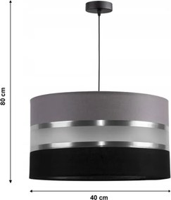 Luster na lanku CORAL 1xE27/60W/230V čiernošedá