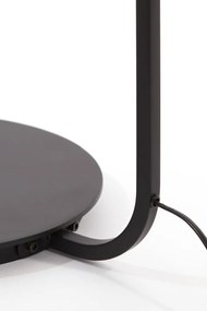 Stojacia lampa s textilným tienidlom v matnej čierno-prírodnej farbe (výška 164 cm) Lyra – Light &amp; Living