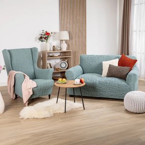 Bielastické poťahy CRISTINA mätová trojkreslo (š. 170 - 220 cm)