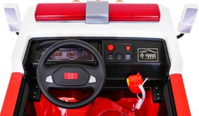 Ramiz Detské hasičské auto na batérie + Vodné delo + Megafón + Hasičský kohút + Pilot